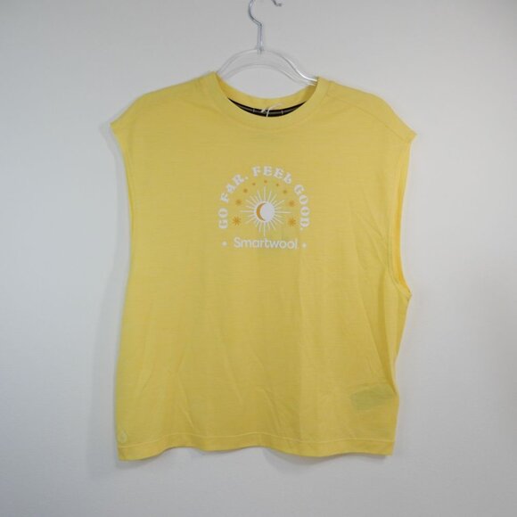 Smartwool Women's Active Muscle Tank Top Size S Canary Yellow Merino Blend NEW - Picture 1 of 7